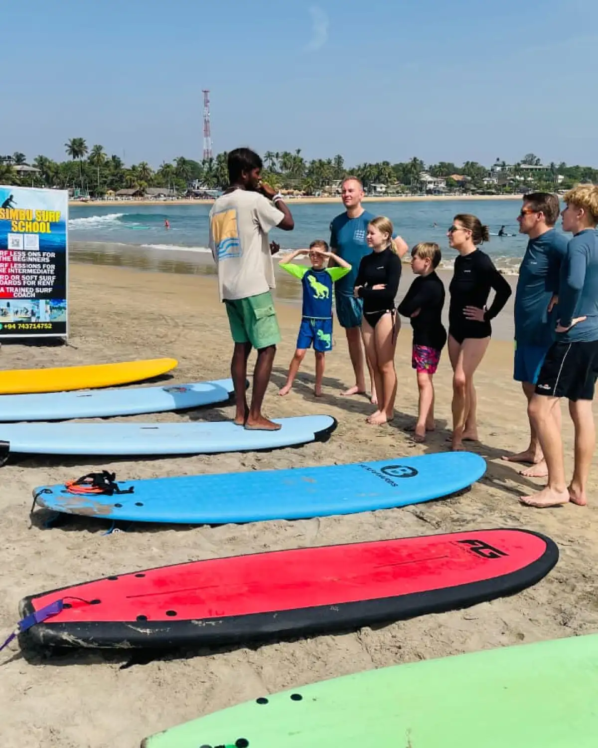 Beginner surf lesson at baby point arugam bay